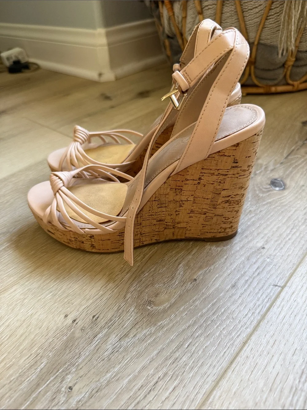 ALDO Blush Knot Front Slingback Wedge Sandals